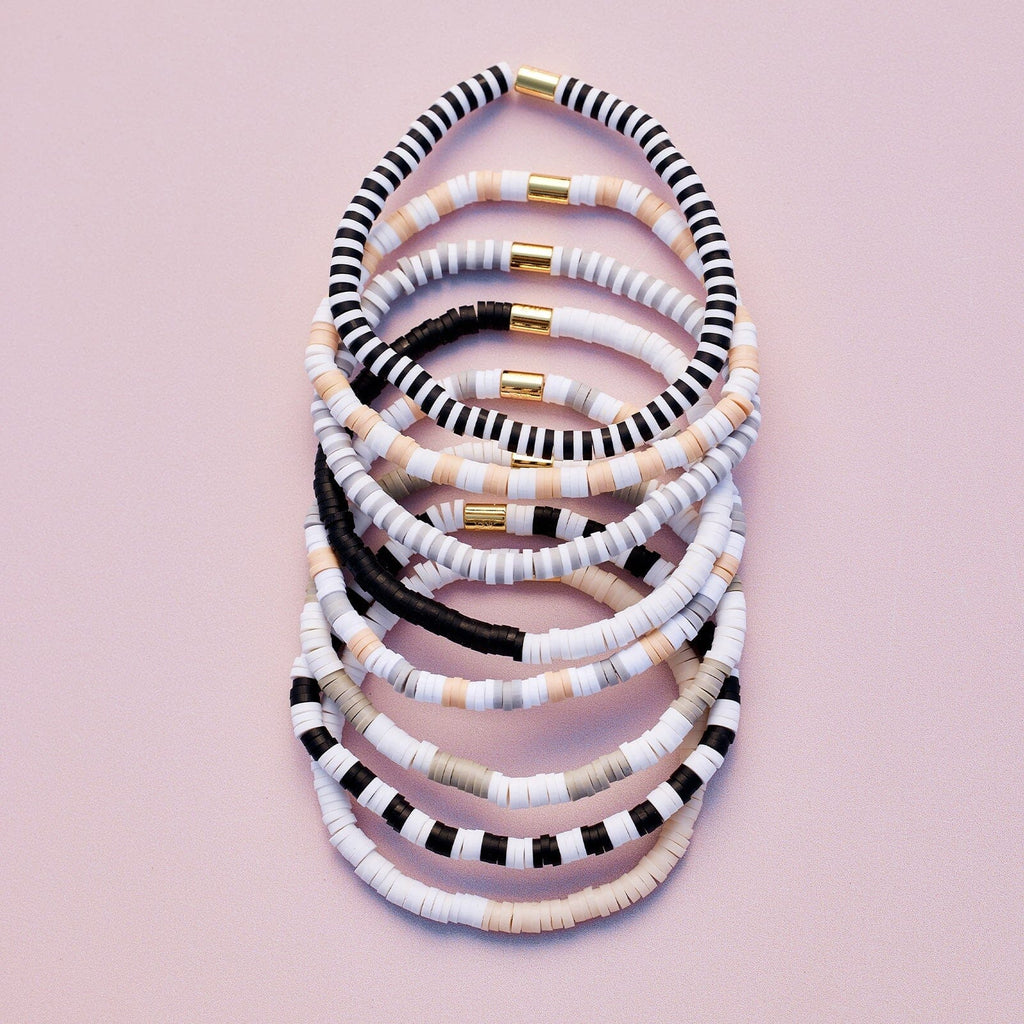 Vacation Vibes Neutral Stretch Bracelet Set of 8