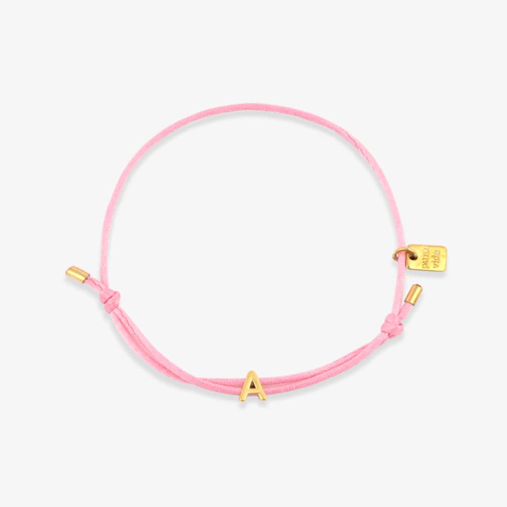 Pink Initial Charm Bracelet