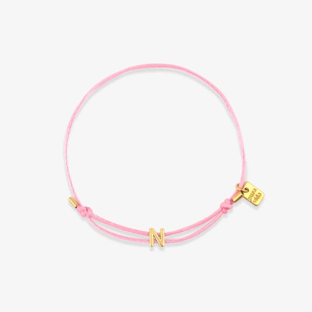 Pink Initial Charm Bracelet